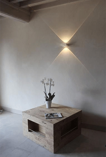 enduit mur à la chaux contemporain table basse carrée