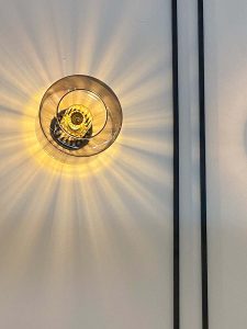 applique en verre soufflé jaune fumé ronde
