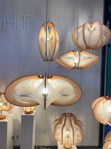 luminaires bois et cordes forme organique