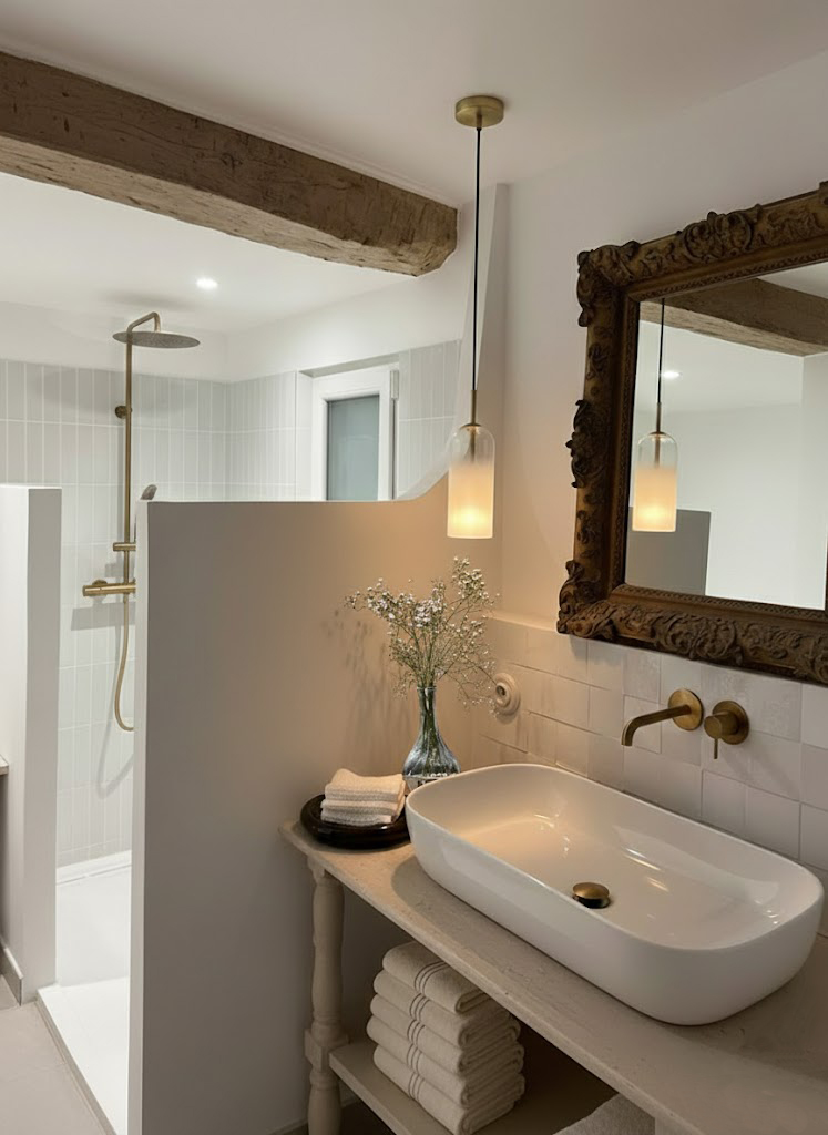 rénovation salle de bain zellige maison village saignon