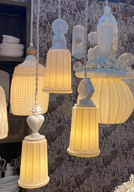 luminaires en porcelaine blanche fait main