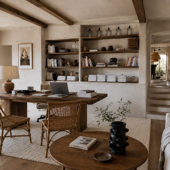 Décoration d'un bureau d'architecte d'intérieur à Roussillon dans le Luberon